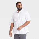 Men's Tall Floral Print Standard Fit Short Sleeve Button-down Shirt - Goodfellow & Co White/floral