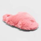 Women's Paris Crossband Fur Slippers - Stars Above Vibrant Pink