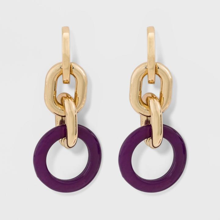 Sugarfix By Baublebar Mixed Media Linked Drop Earrings - Deep Purple, Girl's
