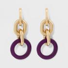 Sugarfix By Baublebar Mixed Media Linked Drop Earrings - Deep Purple, Girl's