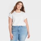 Women's Plus Size Short Sleeve T-shirt - Universal Thread White