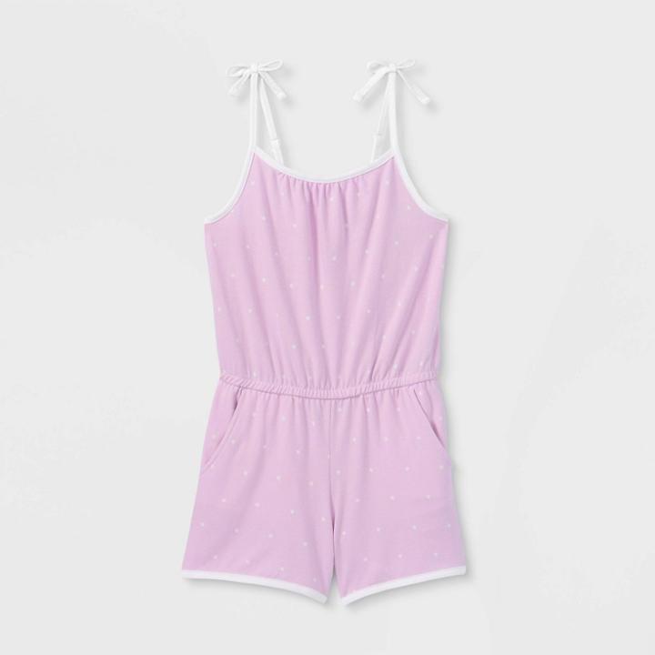 Girls' Sleeveless Printed Knit Romper - Cat & Jack