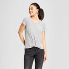Women's Striped Short Sleeve Twist-front T-shirt - Mossimo Supply Co. Black