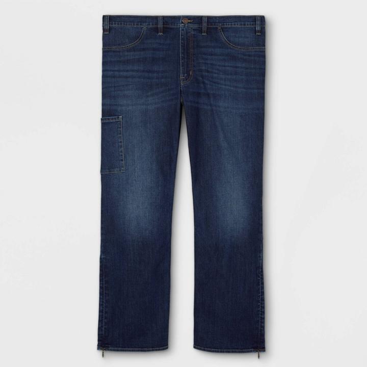 Men's Big & Tall Adaptive Bootcut Jeans - Goodfellow & Co Dark Blue
