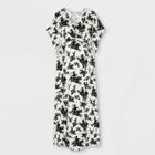 Floral Print Kimono Short Sleeve Knit Maternity Dress - Isabel Maternity By Ingrid & Isabel Black/white