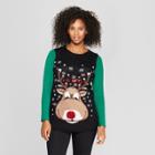 Maternity Oh Deer Sweater - Ugly Christmas Sweater - Black