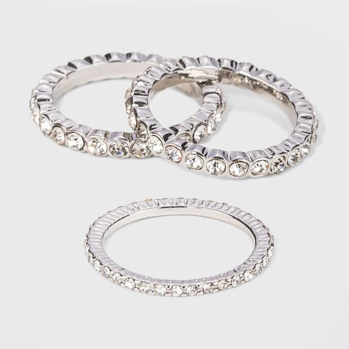 Crystal Rhodium Ring Set - A New Day Silver