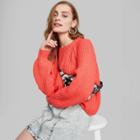 Women's Crewneck Raglan Pullover Sweater - Wild Fable Coral Xs, Women's, Orange
