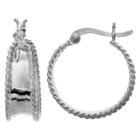 Target Women's Polished Hoop Earrings In Sterling Silver - Gray