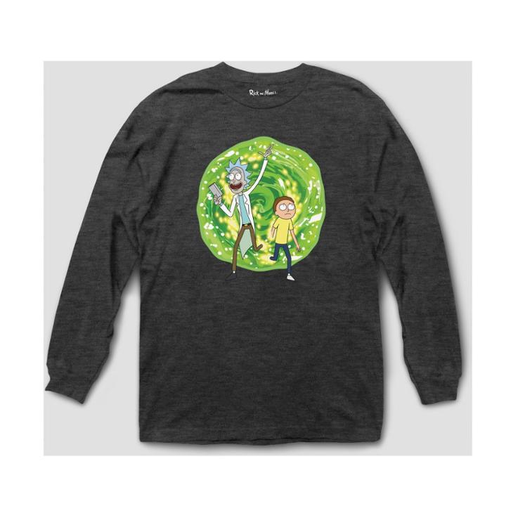 Ripple Junction Men's Rick And Morty Long Sleeve T-shirt - Black