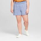 Women's Plus Size Linen Shorts - A New Day Blue X