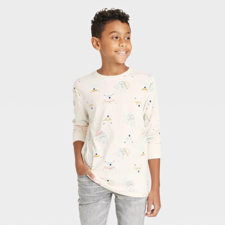 Boys' Long Sleeve 'ski Bears' T-shirt - Cat & Jack Cream