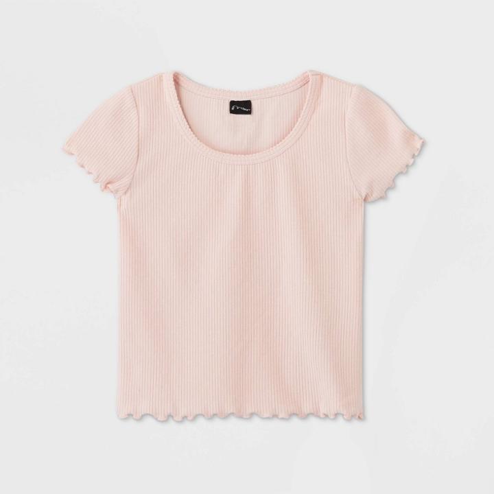 Girls' Lettuce Edge T-shirt - Art Class Pink