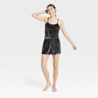 Women's Velour Tank And Shorts Pajama Set - Colsie Black