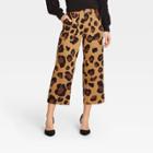 Women's Leopard Print High-rise Wide Leg Pants - Who What Wear Brown