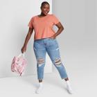 Women's Plus Size Puff Short Sleeve T-shirt - Wild Fable Coral
