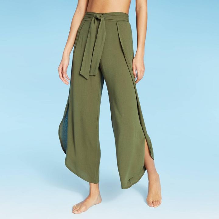 Women's Tie Pants Cover Up - Sea Angel Green