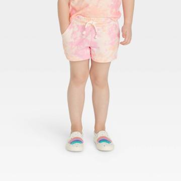 Toddler Girls' Knit Tie-dye Shorts - Cat & Jack Off-white