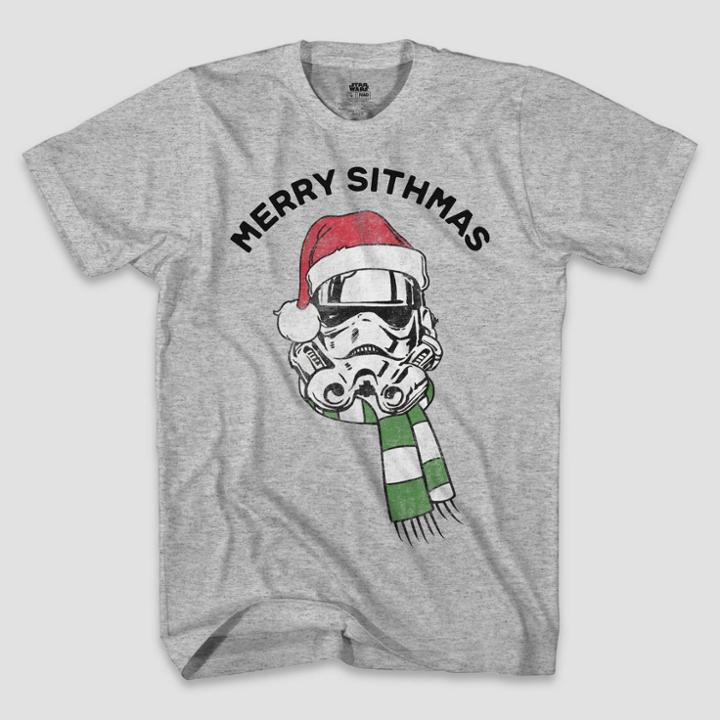 Men's Star Wars Merry Sithmas Short Sleeve Graphic T-shirt - Heather Gray