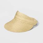 Women's Braided Straw Visor Hat - A New Day Cream, Ivory
