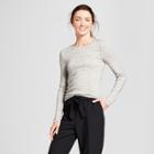 Women's Heathered Fitted Long Sleeve Crew T-shirt - A New Day Gray
