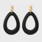 Wood Drop Earrings - A New Day Black/gold
