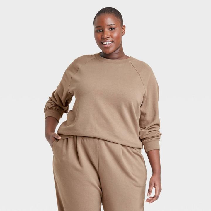 Women's Plus Size Sweatshirt - Who What Wear Beige
