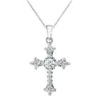 Target Silver Plated Cubic Zirconia Cross Pendant