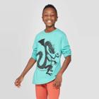 Boys' Dragon Long Sleeve Graphic T-shirt - Cat & Jack Aqua Xxl, Boy's, Blue
