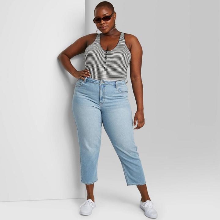 Women's High-rise Straight Leg Cropped Jeans - Wild Fable
