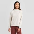 Women's Dolman Long Sleeve Mock Turtleneck Sweatshirt Prologue Cream M, Women's, Size: