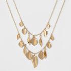 Leaf Shapes Drops 2 Row Necklace - A New Day Gold