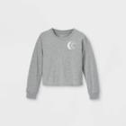 Girls' Celestial Print Long Sleeve T-shirt - Art Class Gray