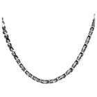 Men's West Coast Jewelry Silverplated And Blackplated Byzantine Chain Necklace,