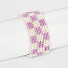 Seed Bead Pattern With Magnetic Closure Beaded Bracelet - Universal Thread Purple