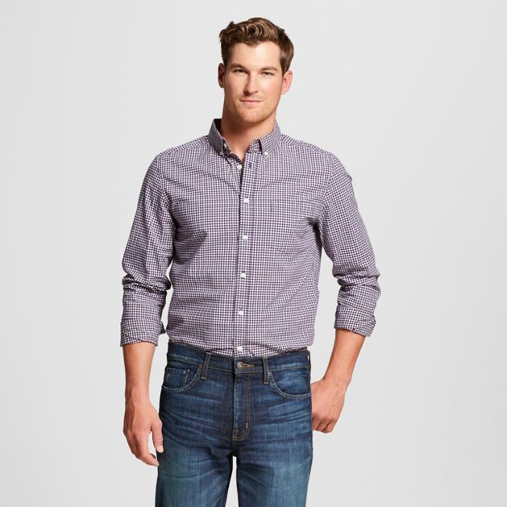 Men's Standard Fit Northrop Long Sleeve Button-down Shirt - Goodfellow & Co Dusk Pink