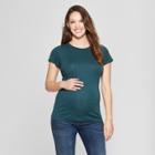 Maternity Short Sleeve Crew Neck T-shirt - Isabel Maternity By Ingrid & Isabel Green Heather S, Infant Girl's