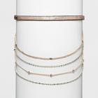 Distributed By Target Women's Necklace Layered Choker With Metallic Simulated Leather,