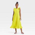 Women's Flutter Sleeveless Tiered Dress - Universal Thread Green