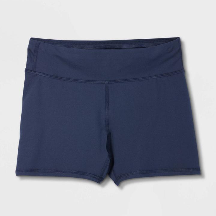 Girls' Fitted Tumble Shorts 3.25 - All In Motion Navy Blue