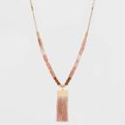 Tassel Pendant Necklace - A New Day Blush Pink, Women's