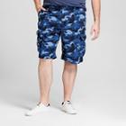 Men's Camo Print 11 Big & Tall Ripstop Cargo Shorts - Goodfellow & Co Blue Camo