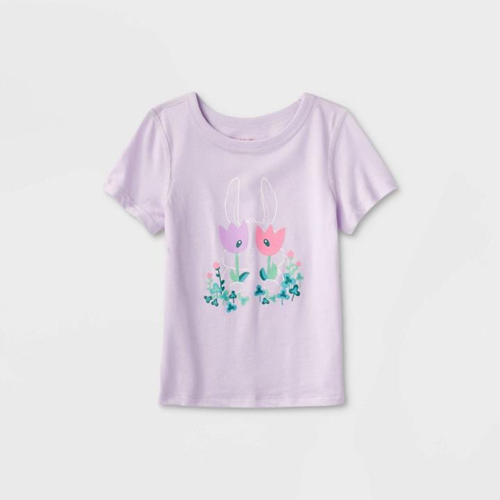 Toddler Adaptive Short Sleeve Graphic T-shirt - Cat & Jack Soft Violet