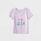 Toddler Adaptive Short Sleeve Graphic T-shirt - Cat & Jack Soft Violet