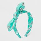 Girls' Foil Dots Fabric Bow Headband - Cat & Jack Teal (blue)