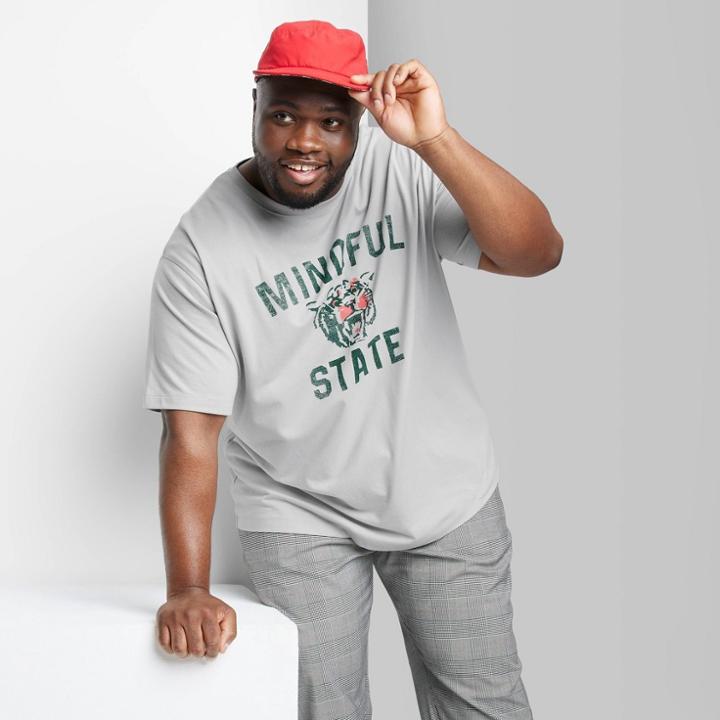 Adult Extended Size Graphic T-shirt - Original Use Gray/animal Icon