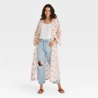 Women's Woven Floral Print Duster - Universal Thread Cream One Size, Ivory