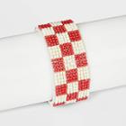 Seed Bead Pattern With Magnetic Closure Beaded Bracelet - Universal Thread Rust, Red
