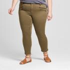 Women's Plus Size Skinny Utility Crop Jeans - Universal Thread Olive