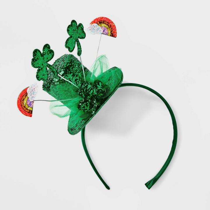 No Brand Hat And Clovers Headband - Green